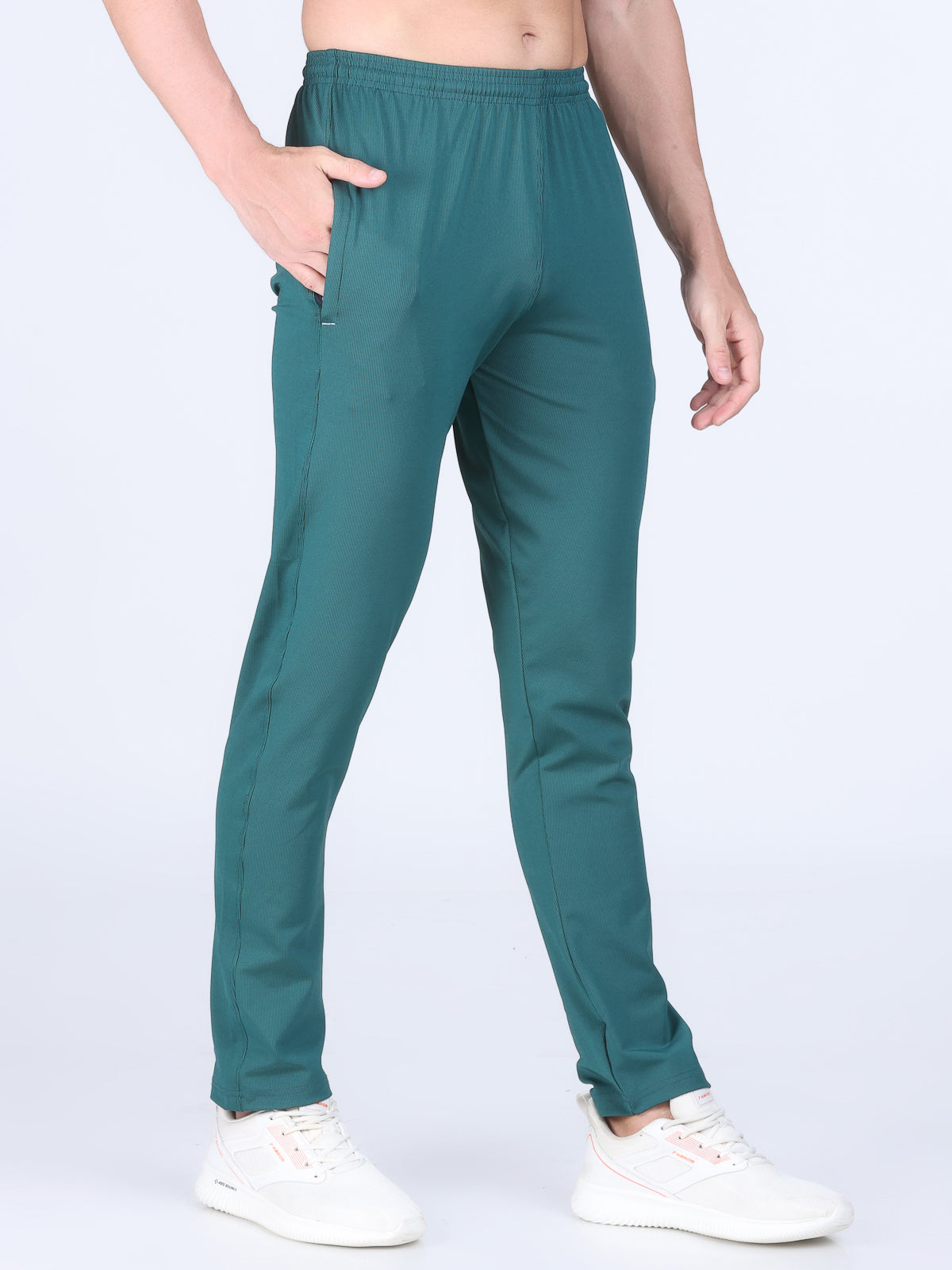 Combo of 2 Men's 4 Way Stretch Lining Bottle Green and Coffee Track Pant