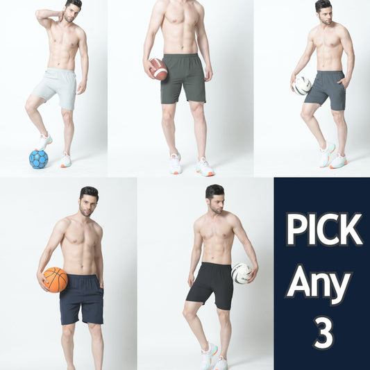 Men's Plain Shorts (Pack of 3) - Pick Any 3 Color